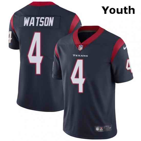 Youth Nike Houston Texans 4 Deshaun Watson Elite Navy Blue Team Color NFL Jersey